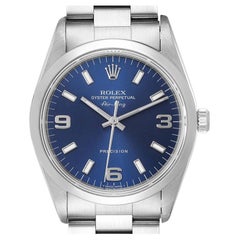 Rolex Air King Blue Dial Steel Mens Watch 14000