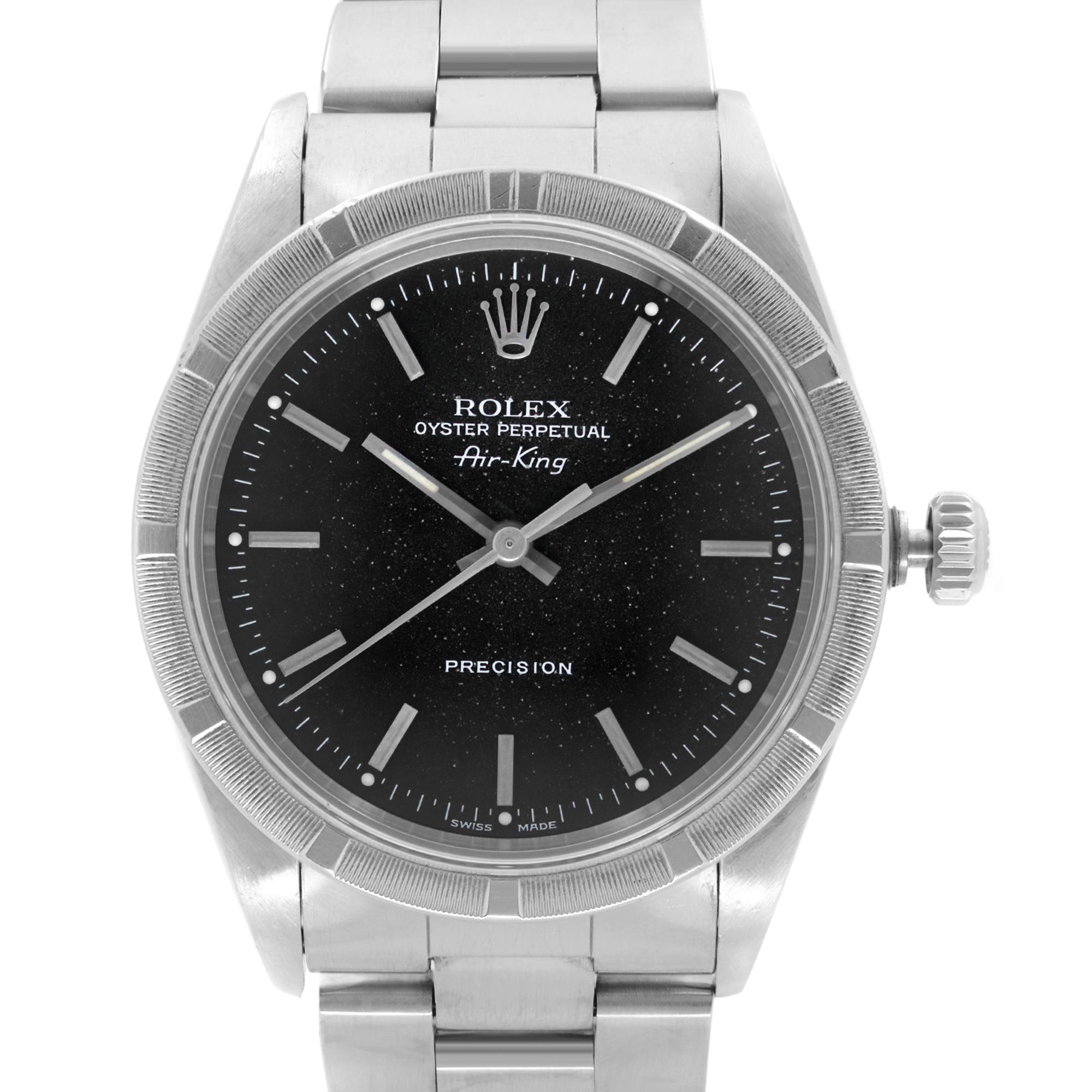 rolex air king engine turned bezel