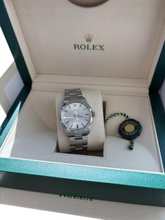 Rolex Air King 34mm Grey Dial Automatic Vintage Oystert Steel Mens Watch 5500
