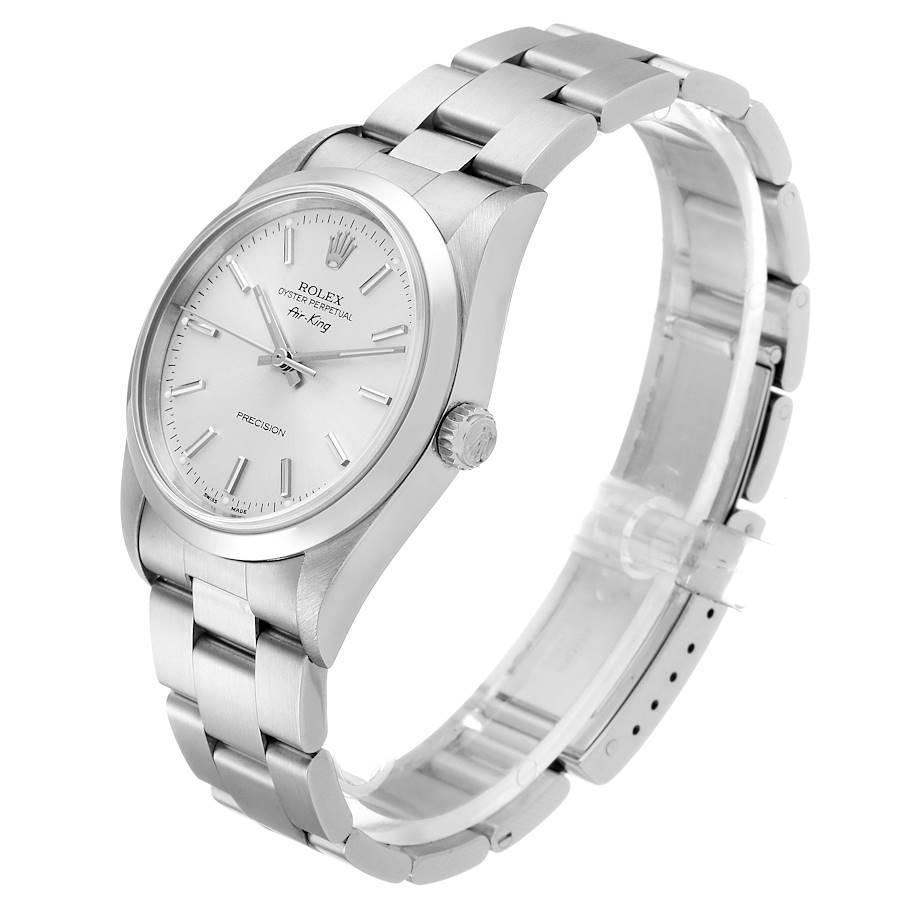 Rolex Air King Silver Dial Smooth Bezel Steel Men's Watch 14000 For Sale 1