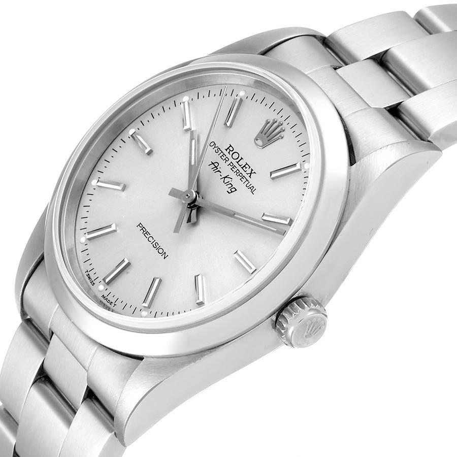 Rolex Air King Silver Dial Smooth Bezel Steel Men's Watch 14000 2