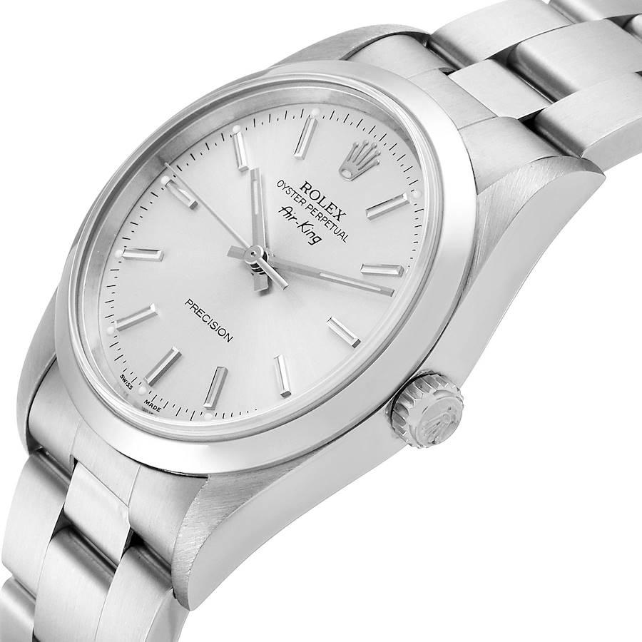 Rolex Air King Silver Dial Smooth Bezel Steel Men's Watch 14000 For Sale 2
