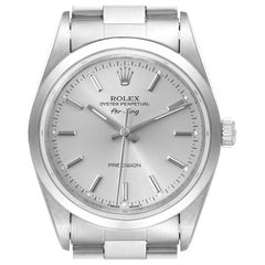Rolex Air King Silver Dial Smooth Bezel Steel Men's Watch 14000