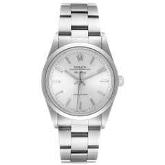 Rolex Air King 34mm Silver Dial Smooth Bezel Steel Mens Watch 14000