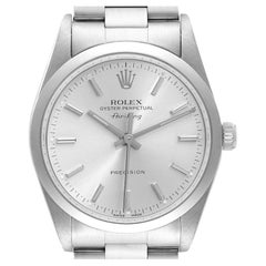 Rolex Air King Silver Dial Smooth Bezel Steel Mens Watch 14000