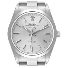 Rolex Air King 34mm Silver Dial Smooth Bezel Steel Mens Watch 14000