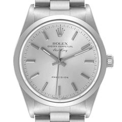 Rolex Air King Silver Dial Smooth Bezel Steel Mens Watch 14000