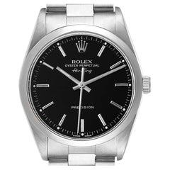 Rolex Air King 34mm Steel Black Dial Domed Bezel Mens Watch 14000