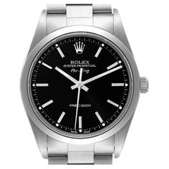 Rolex Air King Steel Black Dial Domed Bezel Mens Watch 14000
