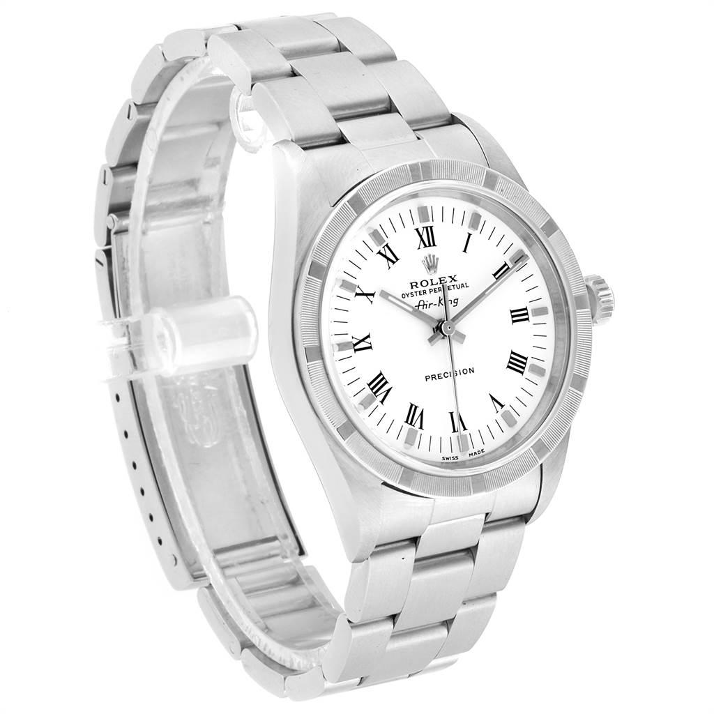 Men's Rolex Air King White Dial Steel Men’s Watch 14010 Box For Sale