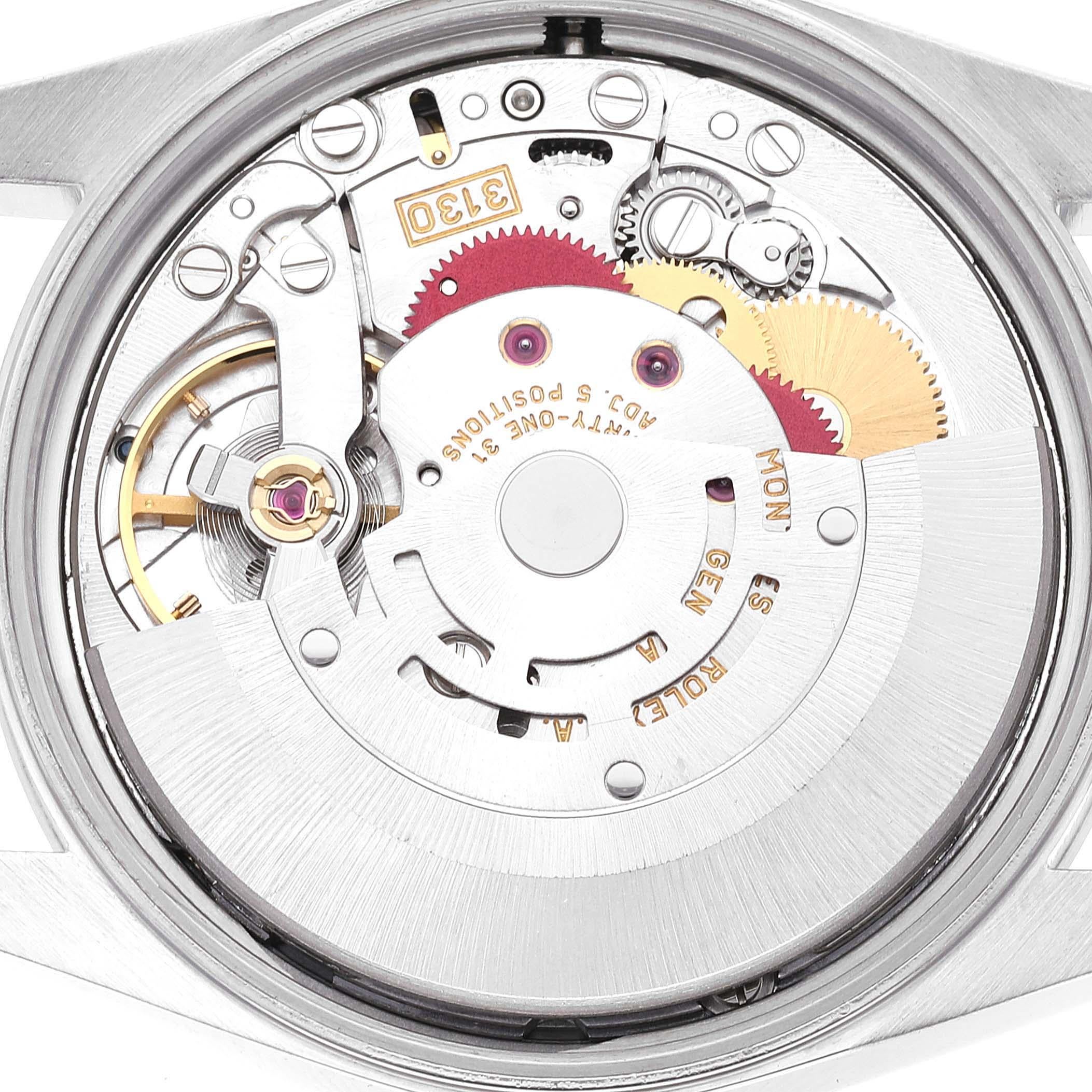 Rolex Air King 34 mm Weißes römisches Zifferblatt gewölbte Lünette Stahl Herrenuhr 14000 5