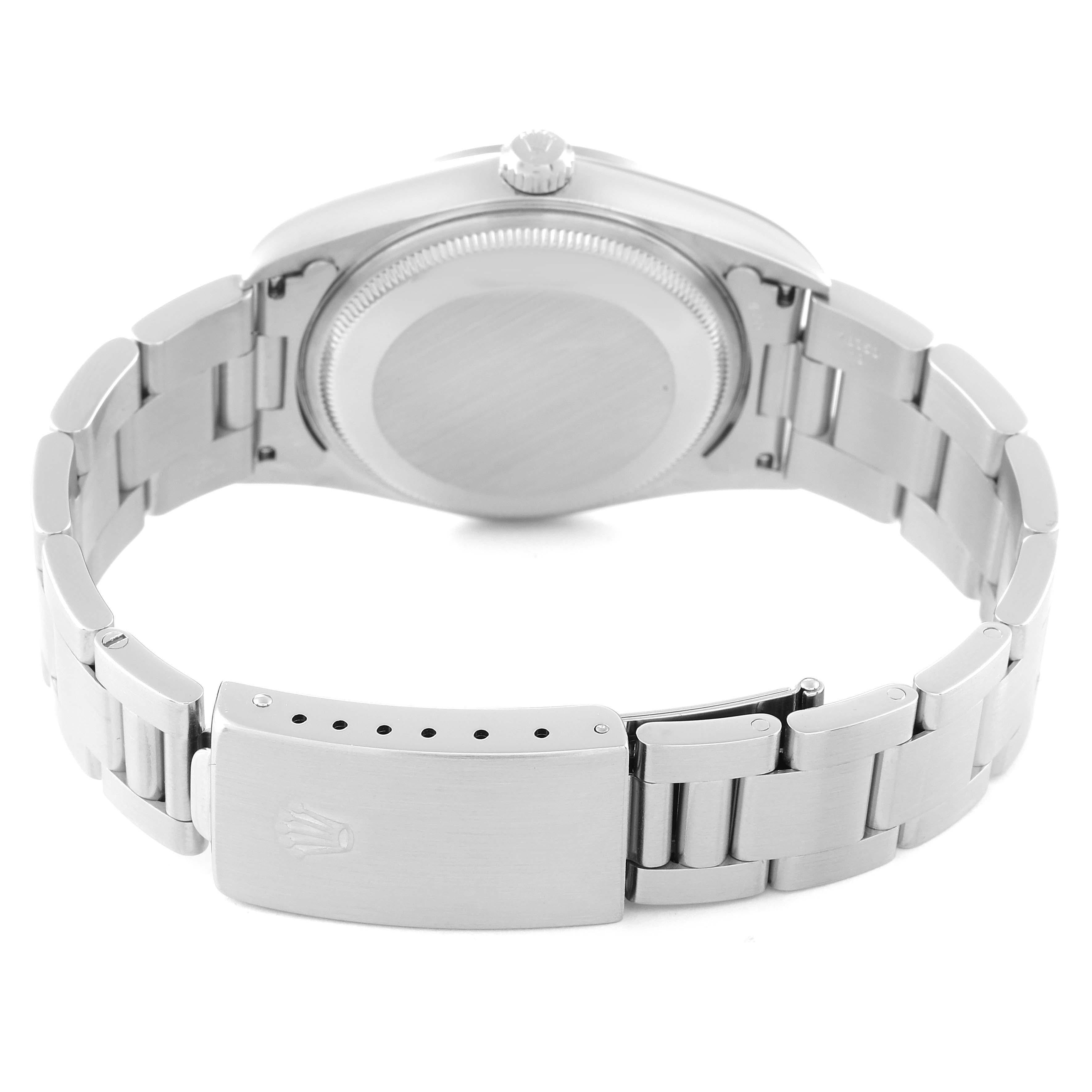 Rolex Air King 34 mm Weißes römisches Zifferblatt gewölbte Lünette Stahl Herrenuhr 14000 6