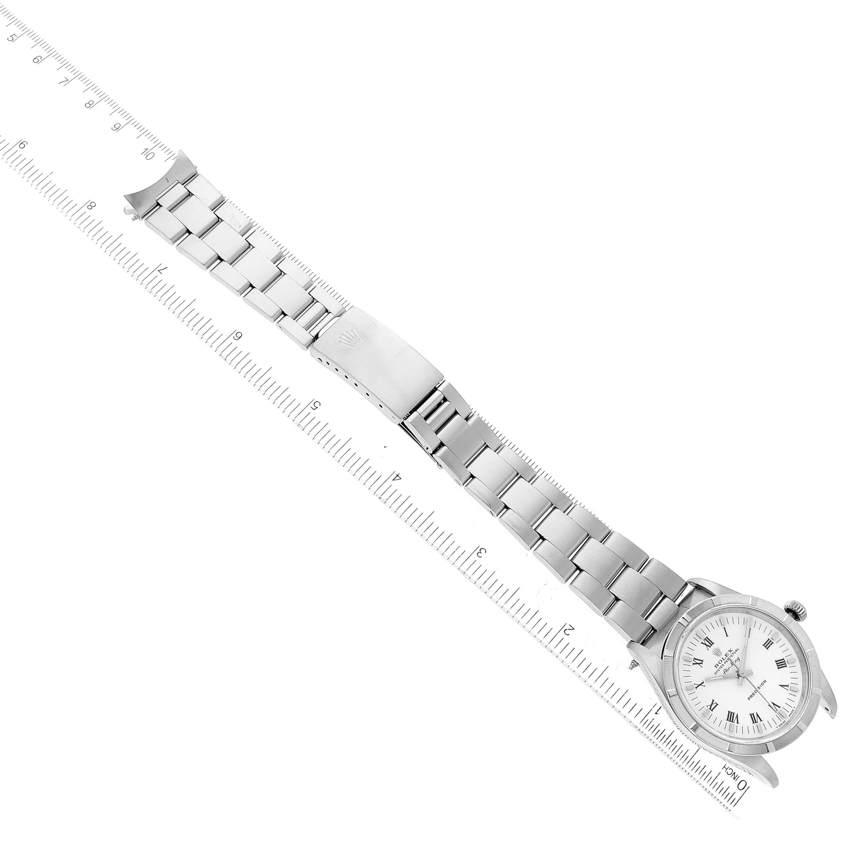 Rolex Air King 34mm White Roman Dial Steel Mens Watch 14010 7