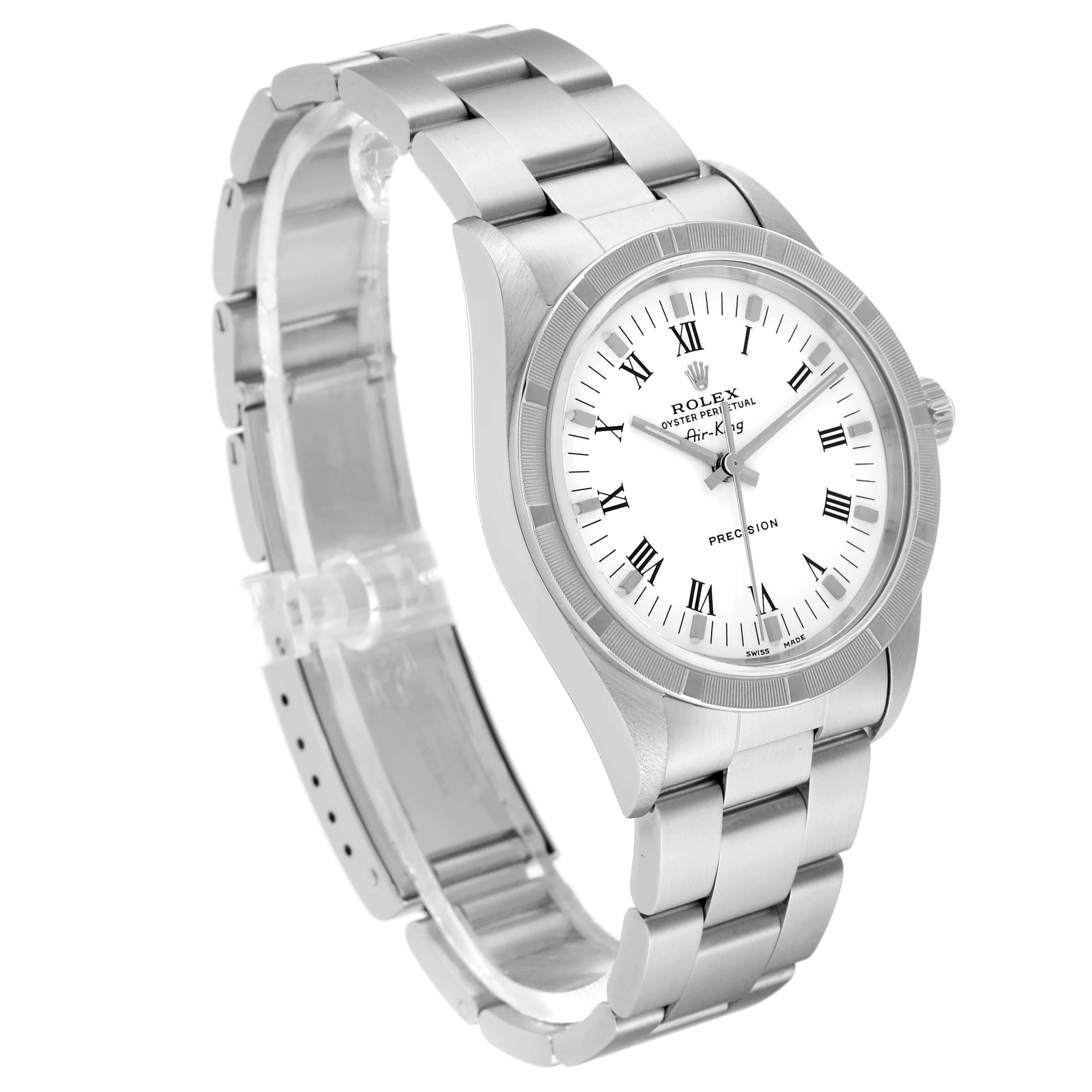 Rolex Air King 34mm White Roman Dial Steel Mens Watch 14010 For Sale 2