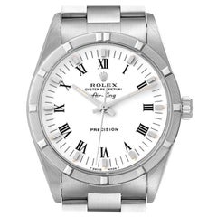 Rolex Air King 34mm White Roman Dial Steel Mens Watch 14010