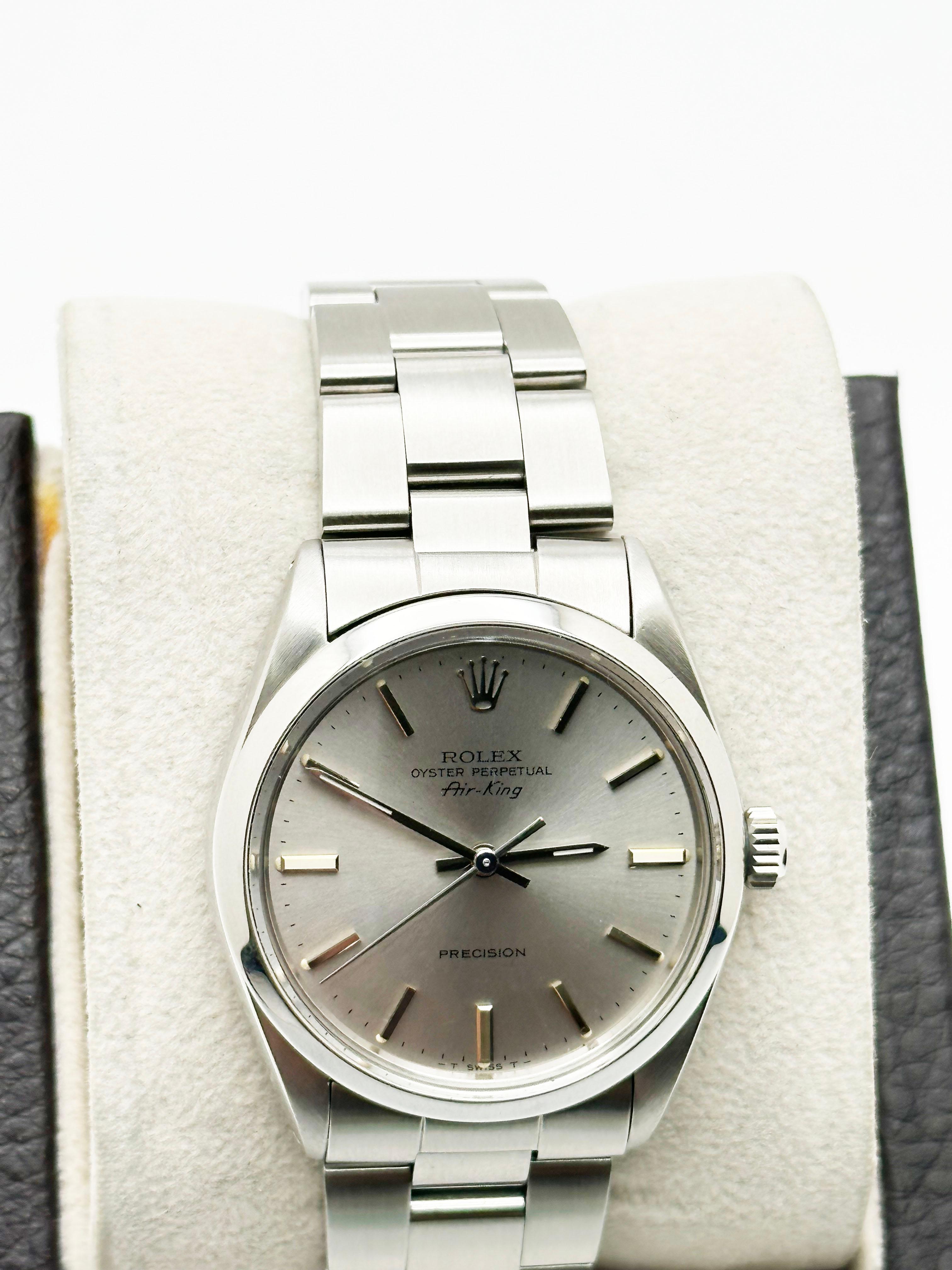 Rolex Air King 5500 34mm Silver Dial Stainless Steel Box Paper For Sale 1