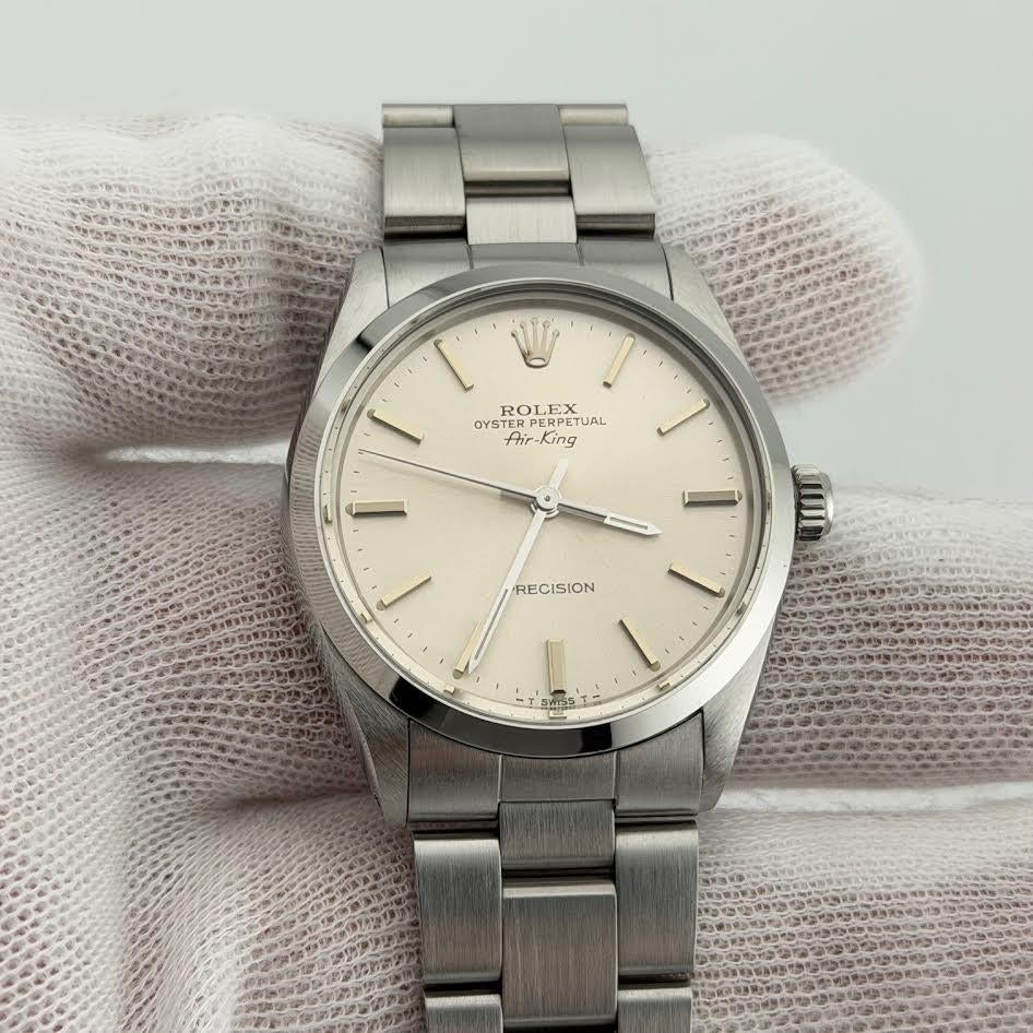 Rolex Air King 5500 34mm quadrante argento acciaio inossidabile In condizioni buone a San Diego, CA