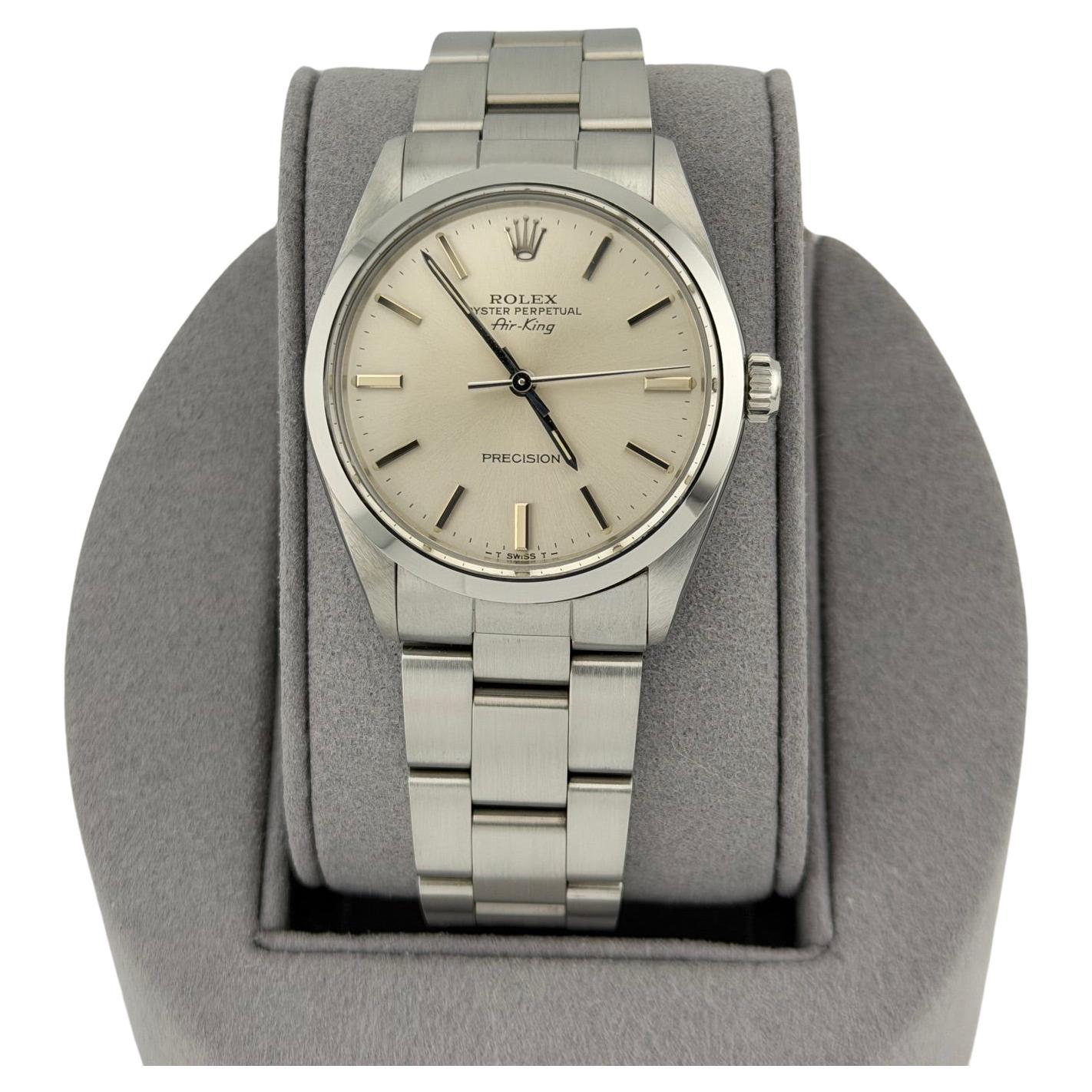 Rolex Air King 5500 34 mm Esfera plateada Acero inoxidable