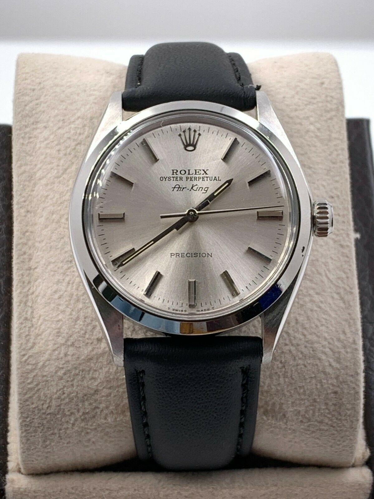 rolex air king 5500 leather strap