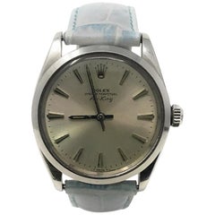 Used Rolex Air-King 5500 With 7.7 in. Band & Silver Dial