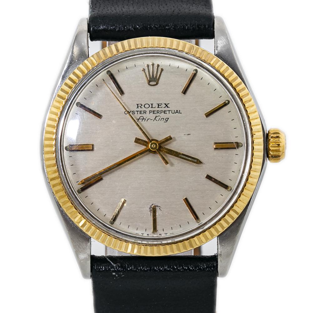 Rolex Air King 5501 Gold Automatic Mens Vintage Watch 34MM