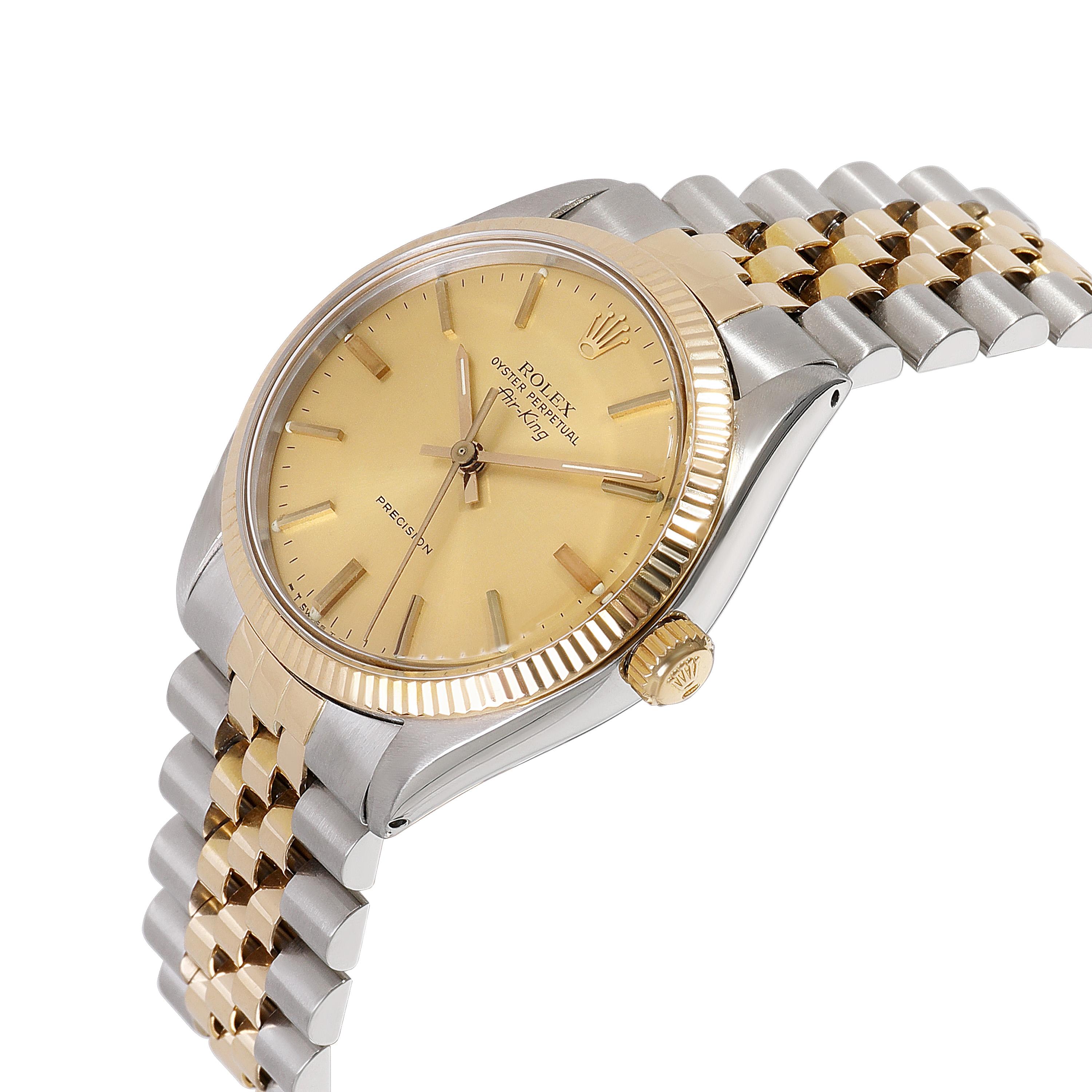 Rolex Air-King 5501 Herrenuhr aus 18kt Edelstahl/Gelbgold im Zustand „Hervorragend“ in New York, NY