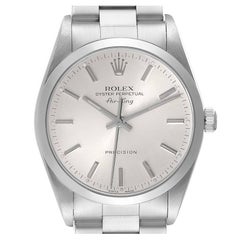 Rolex Air King Black Dial Smooth Bezel Steel Mens Watch 14000
