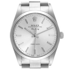 Rolex Air King Black Dial Smooth Bezel Steel Mens Watch 14000