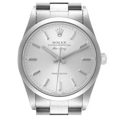 Rolex Air King Black Dial Smooth Bezel Steel Mens Watch 14000