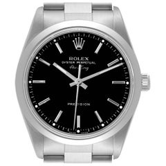 Rolex Air King Black Dial Smooth Bezel Steel Mens Watch 14000