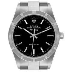 Rolex Air King Black Dial Steel Mens Watch 14010 Box Papers