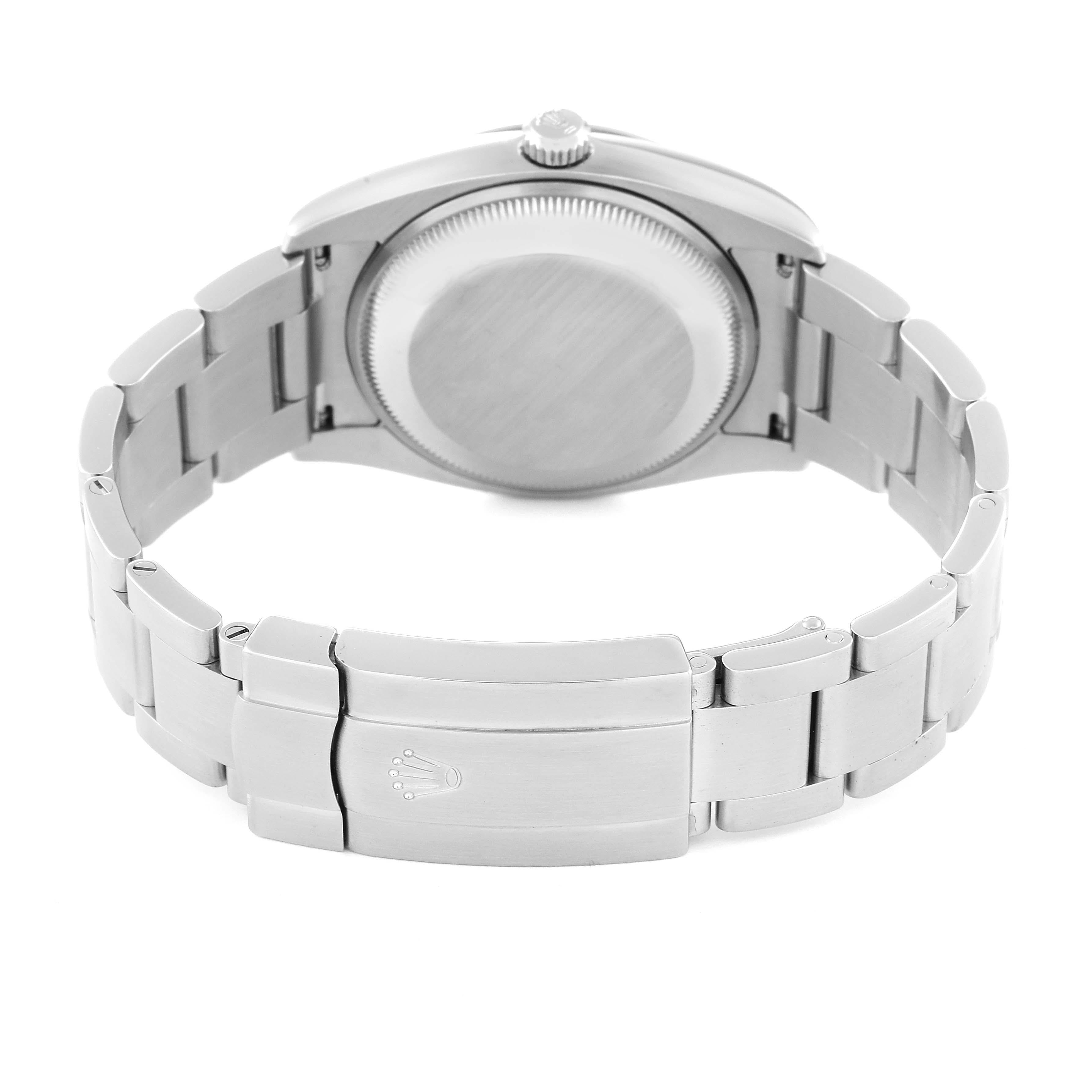 Rolex Air King Blue Concentric Dial Steel Mens Watch 114200 Box Card 3