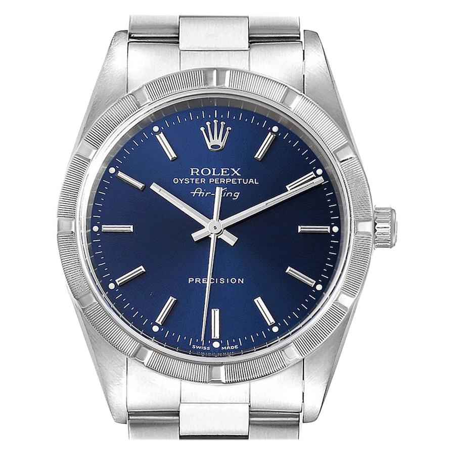 Rolex Air King Blue Dial Oyster Bracelet Men's Watch 14010 For Sale