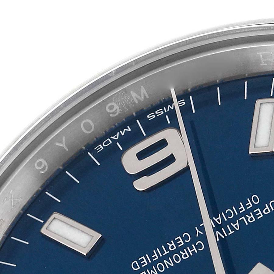 Rolex Air King Blaue Stahl-Herrenuhr mit Rauchglas-Lünette 114200 3
