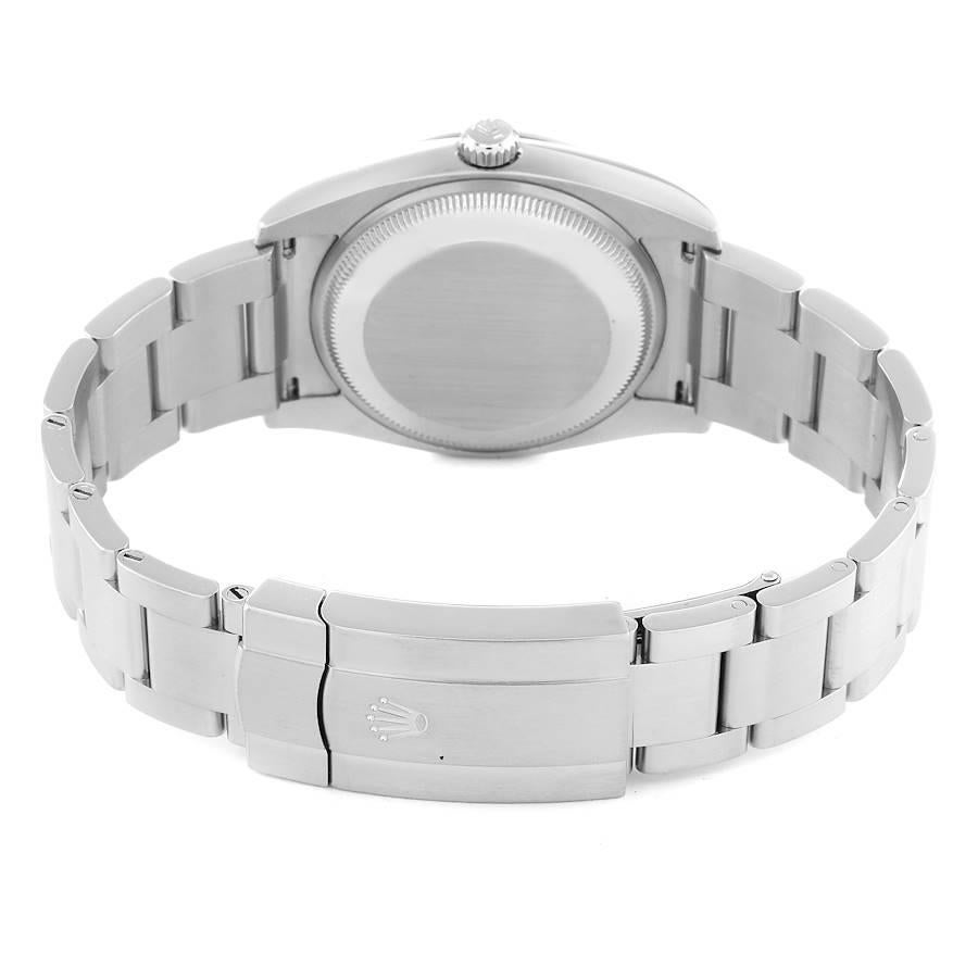 Rolex Air King Blaue Stahl-Herrenuhr mit Rauchglas-Lünette 114200 6