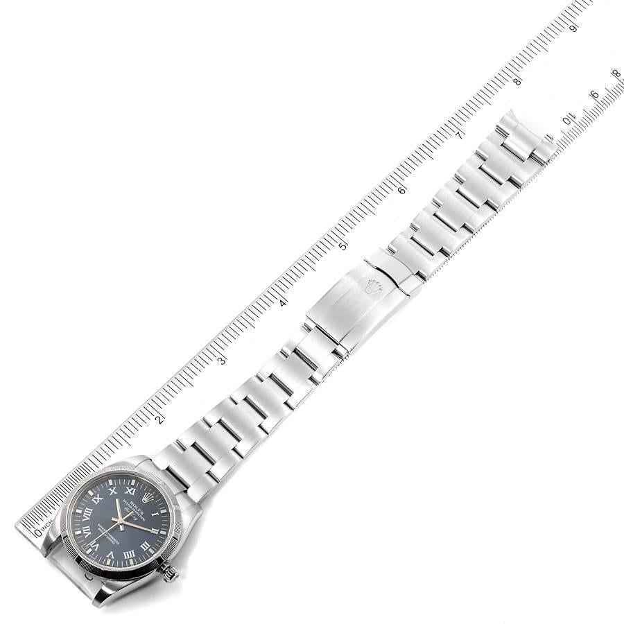 Rolex Air King Blue Roman Dial Steel Men's Watch 114210 Box 7