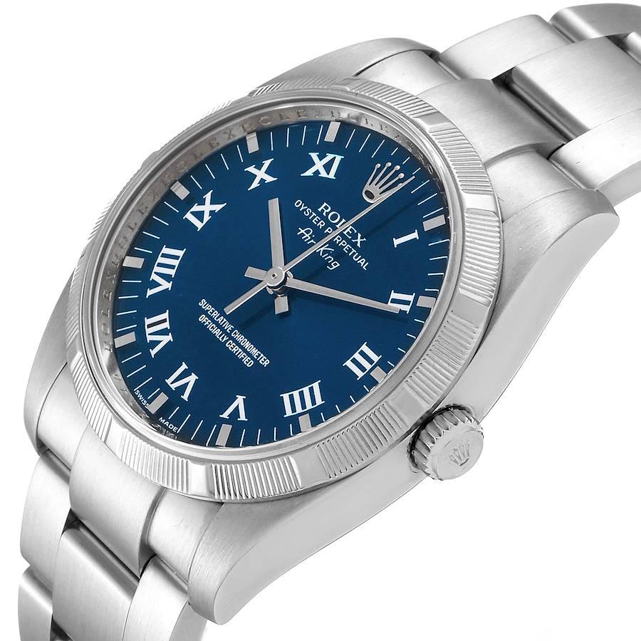 Rolex Air King Blue Roman Dial Steel Men's Watch 114210 Box 2