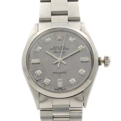 Rolex Air King Custom Gray Meteorite Diamond Dial Steel Men's 1969 Watch 5500