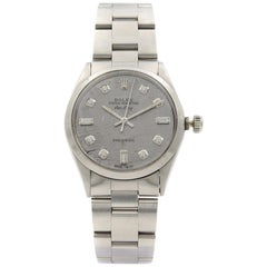 Montre Rolex Air King Custom Gray Meteorite Diamond Dial Steel 1969 pour hommes 5500