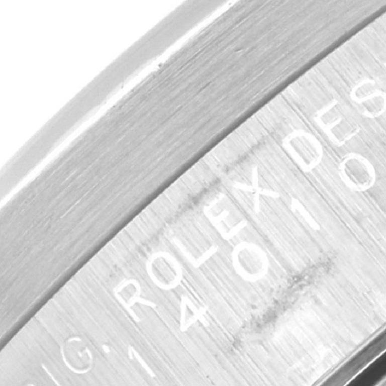Rolex Air King Engine Turned Bezel Black Dial Steel Mens Watch 14010 5