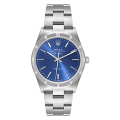 Rolex Air King Motor gedreht Lünette blau Zifferblatt Stahl Herrenuhr 14010