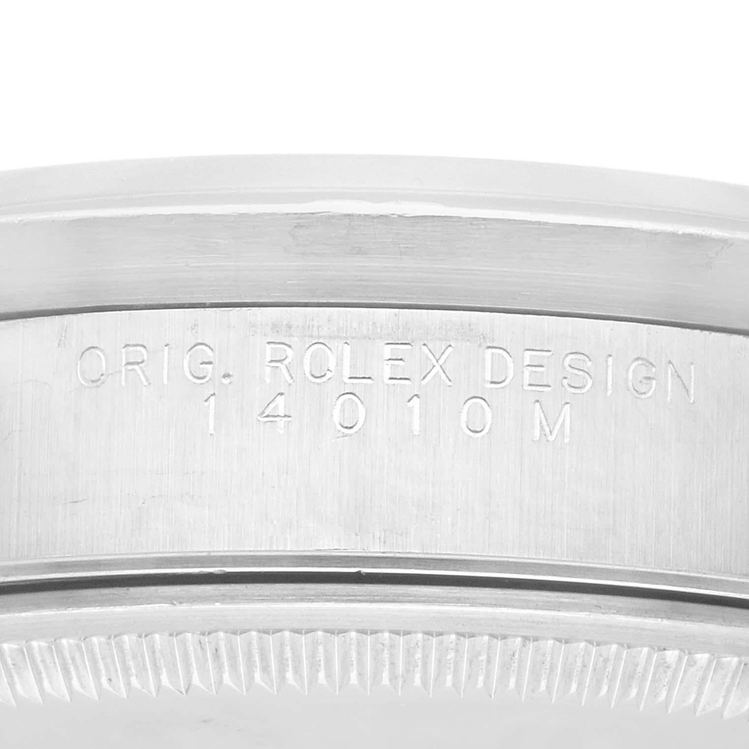 Rolex Air King Engine Turned Bezel Silver Dial Steel Mens Watch 14010 Box Papers. Automatic self-winding movement. Stainless steel case 34.0 mm in diameter. Rolex logo on the crown. Stainless steel engine turned bezel. Scratch resistant sapphire