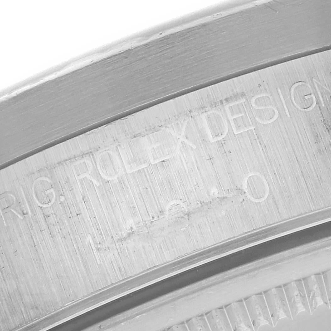 Rolex Air King Engine Turned Bezel Silver Dial Steel Mens Watch 14010 en vente 1