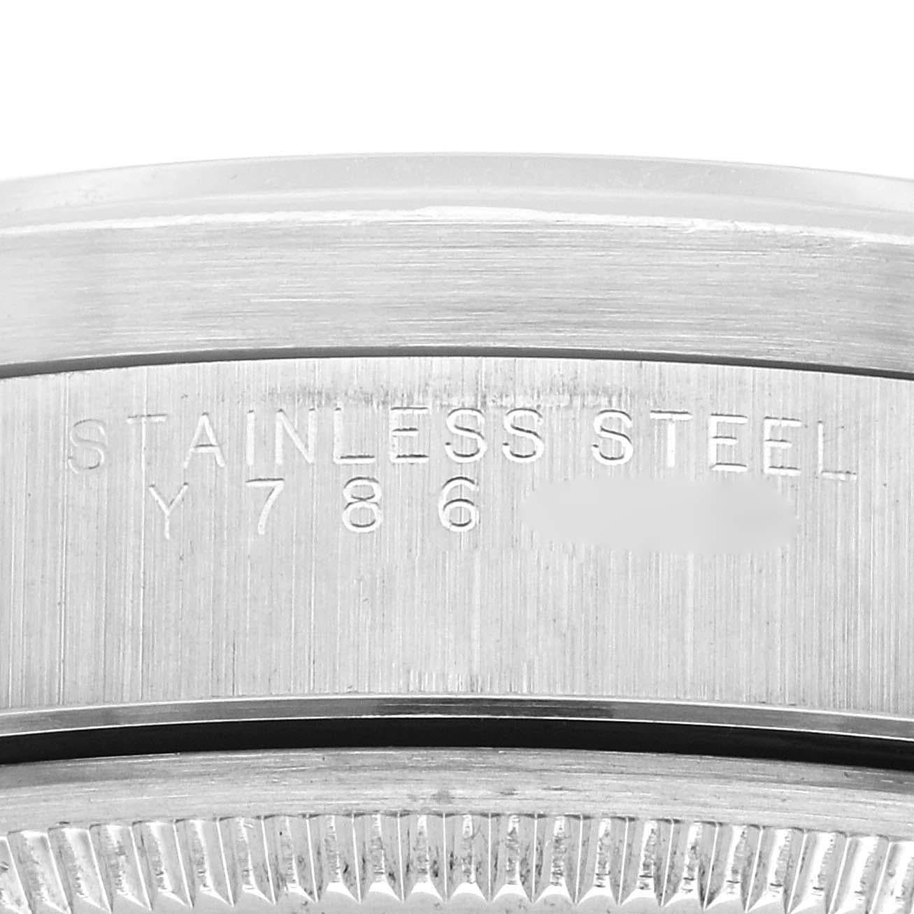 Rolex Air King Engine Turned Bezel Silver Dial Steel Mens Watch 14010 en vente 2