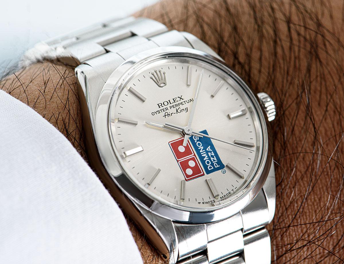 Rolex Air-King Herren Edelstahl Silber Dominos Pizza Zifferblatt 5500 2