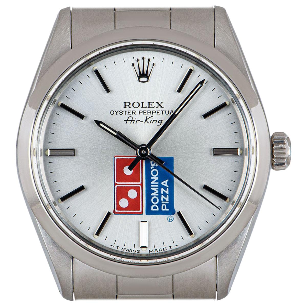 Rolex Air-King Gents Stainless Steel Silver Dominos Pizza Dial 5500