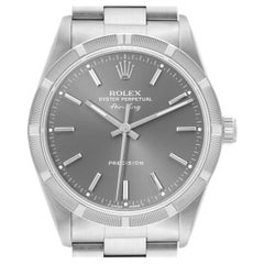 Rolex Air King Cadran gris Lunette tournante en acier Montre homme 14010
