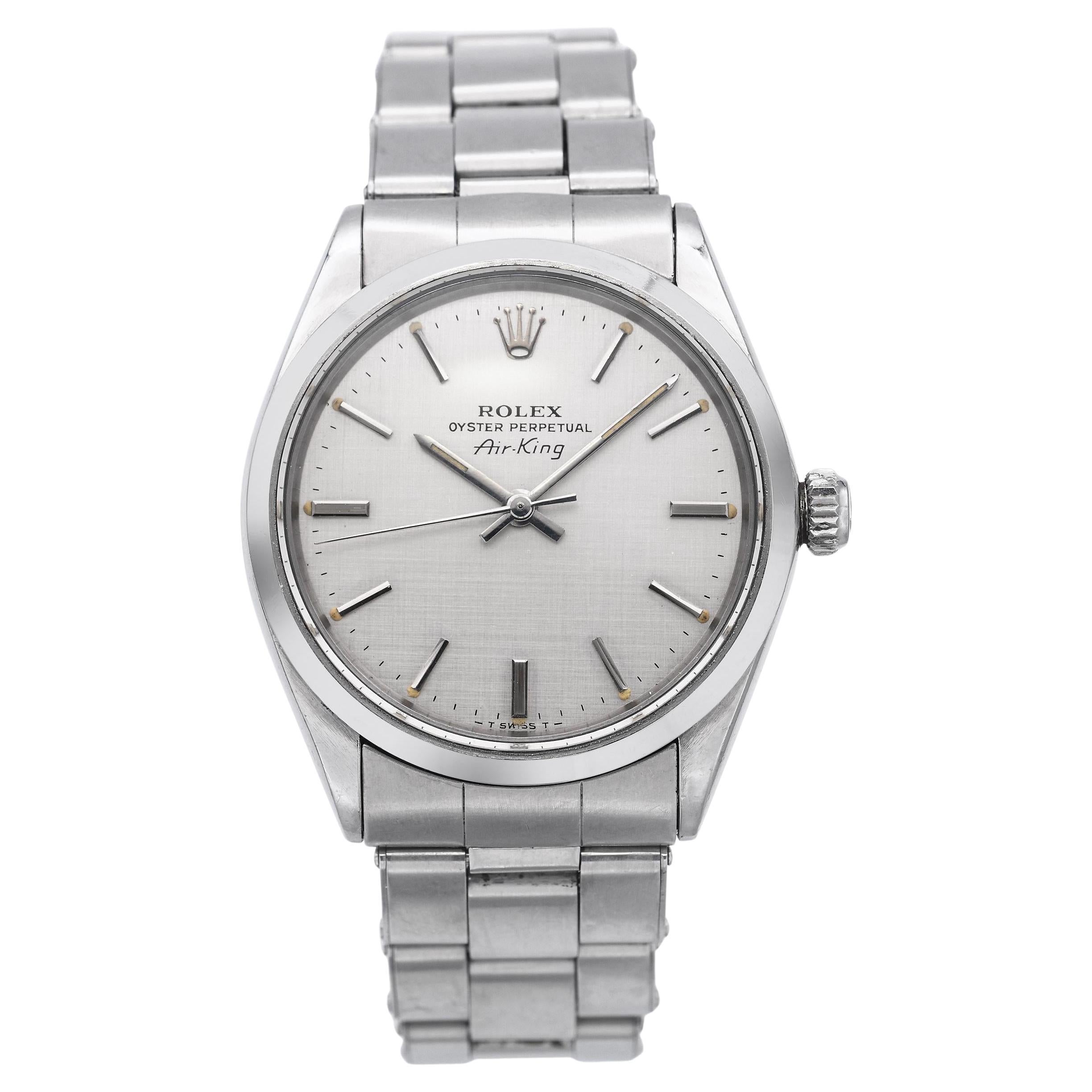 Rolex Air King Linen Dial Automatic Men's Watch Ref. 5500