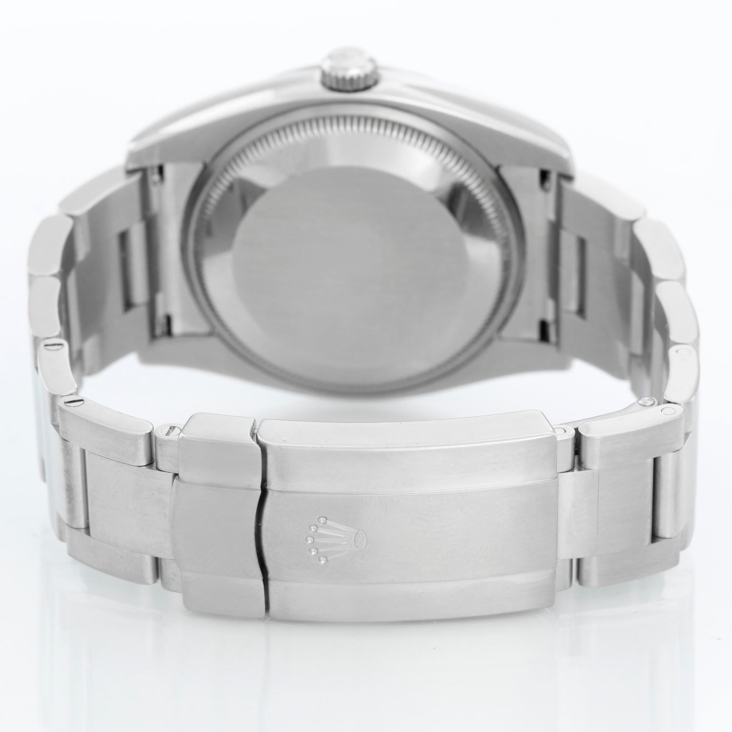 Rolex Air-King Herrenuhr aus Edelstahl mit weißem Zifferblatt 114200 im Zustand „Hervorragend“ in Dallas, TX
