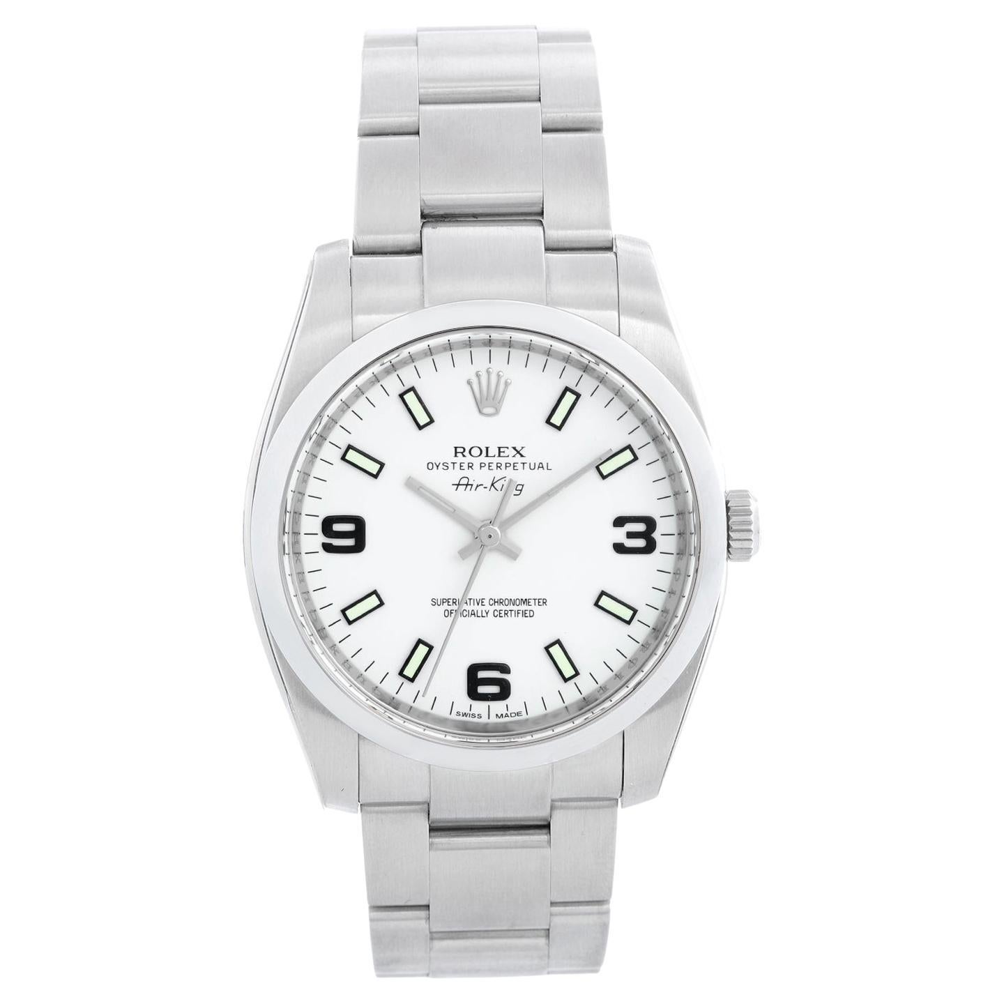 Rolex Air-King Men's Stainless Steel Watch White Dial 114200 For Sale